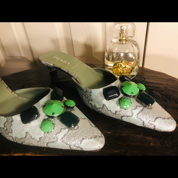⭐️Prada⭐️ Authentic Animal Print Jewel Kitten Heel